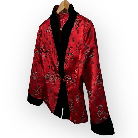 Elegant Red and Black Women's Jacket - Picture 6 of 15